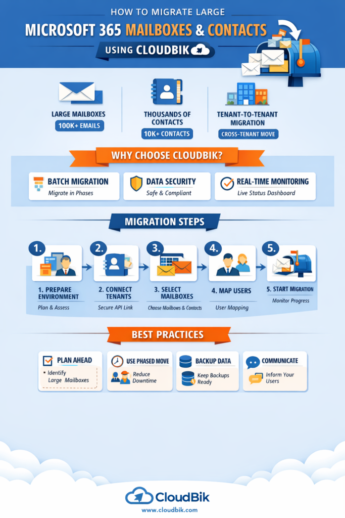 How to Migrate Large Microsoft 365 Mailboxes and Contacts Using CloudBik