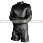 Black Leather Straitjacket for Men – Heavy Duty Real Leather Jacket