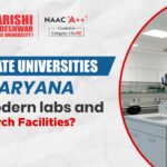 Do private universities in Haryana have modern labs and research facilities?