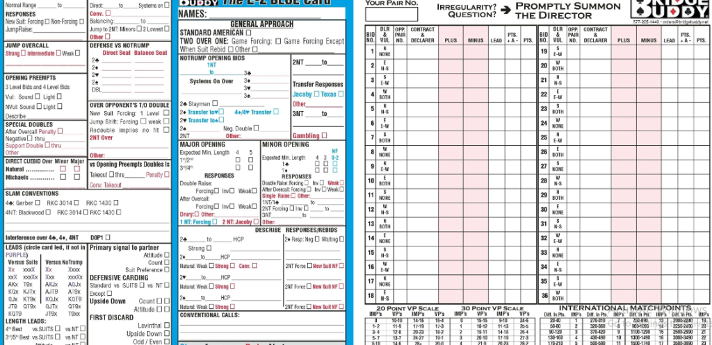 How the E-Z Blue Convention Card Keeps Your Game Organized