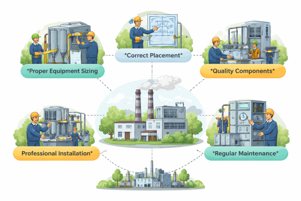 What Installation Factors Impact Gas Reduction Effectiveness?