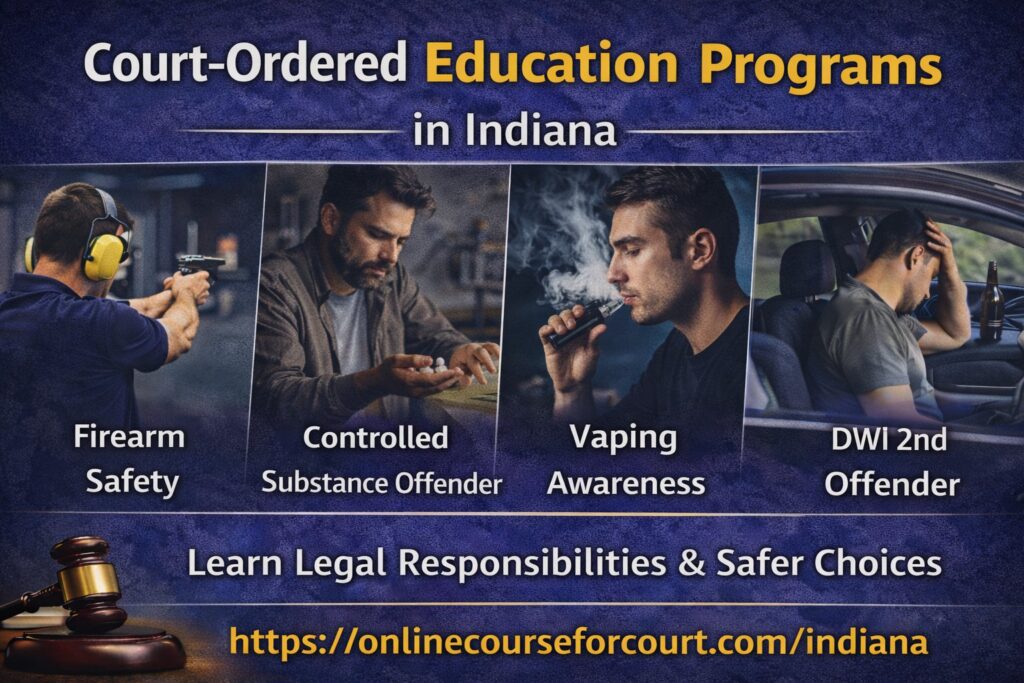 Court-Ordered Education Programs in Indiana: Firearm Safety, Substance Awareness, and DWI Education Guide