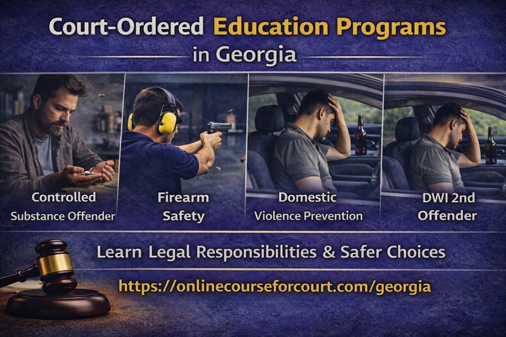 Court-Ordered Education Programs in Georgia: A Guide to Substance Awareness, Firearm Safety, Domestic Violence Prevention, and DWI Education