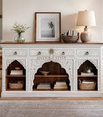 Elegant Wooden Living Room Sideboard in Sharjah | Hand-Carved Wooden Living Room Sideboard