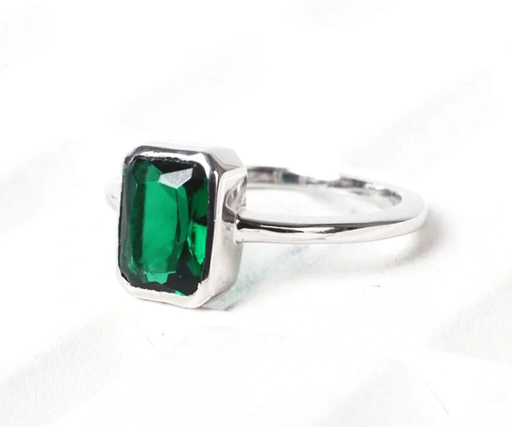 Emerald Engagement Ring | Wedding, Proposal & Silver Emerald Rings