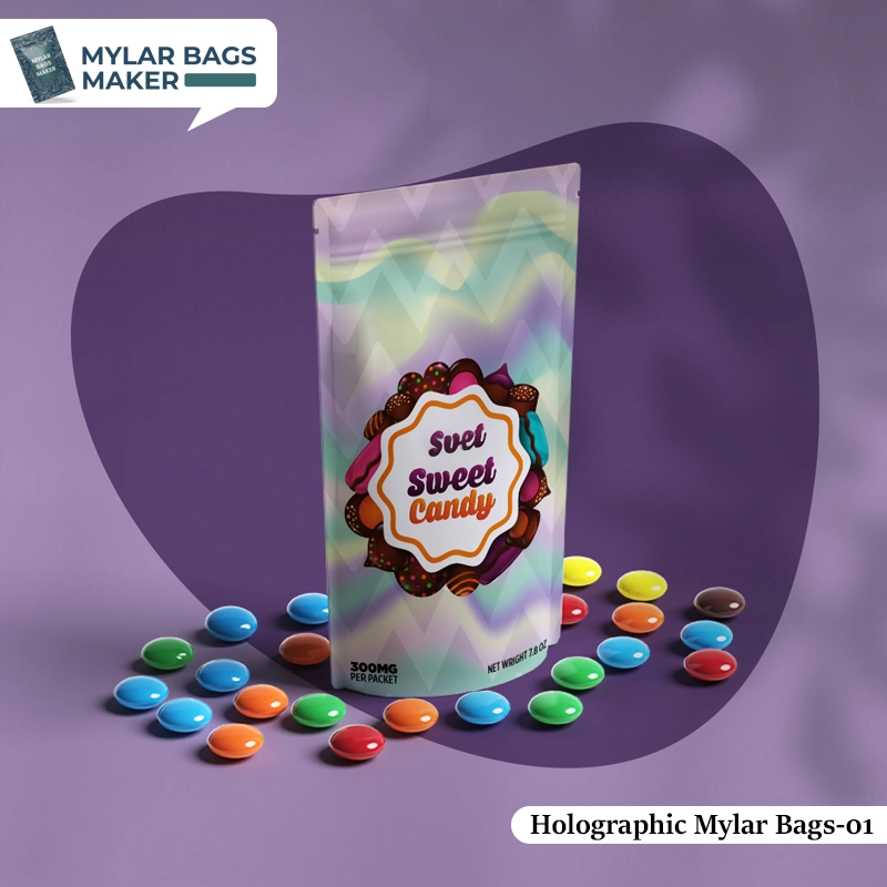 Custom Printed Holographic Mylar Bags for Brands