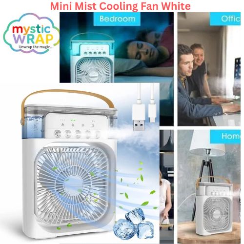 Mini Mist Cooling Fan White – Portable Cooling Solution for Summer