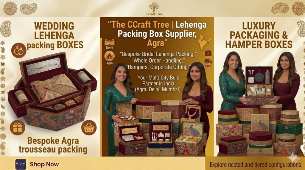 Lehenga Packing Box Agra – The Art of Elegant Trousseau Packaging