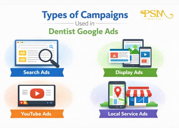 Types of Campaigns Used in Dentist Google Ads
