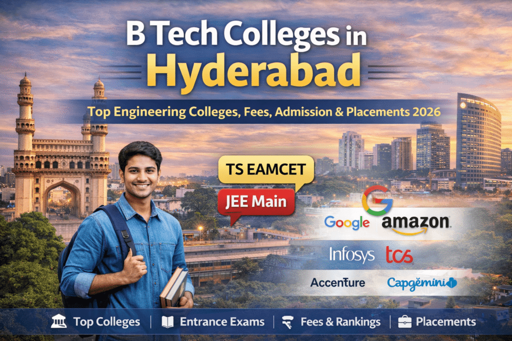 B Tech Colleges in Hyderabad – Top Engineering Colleges, Fees, Admission & Placements 2026