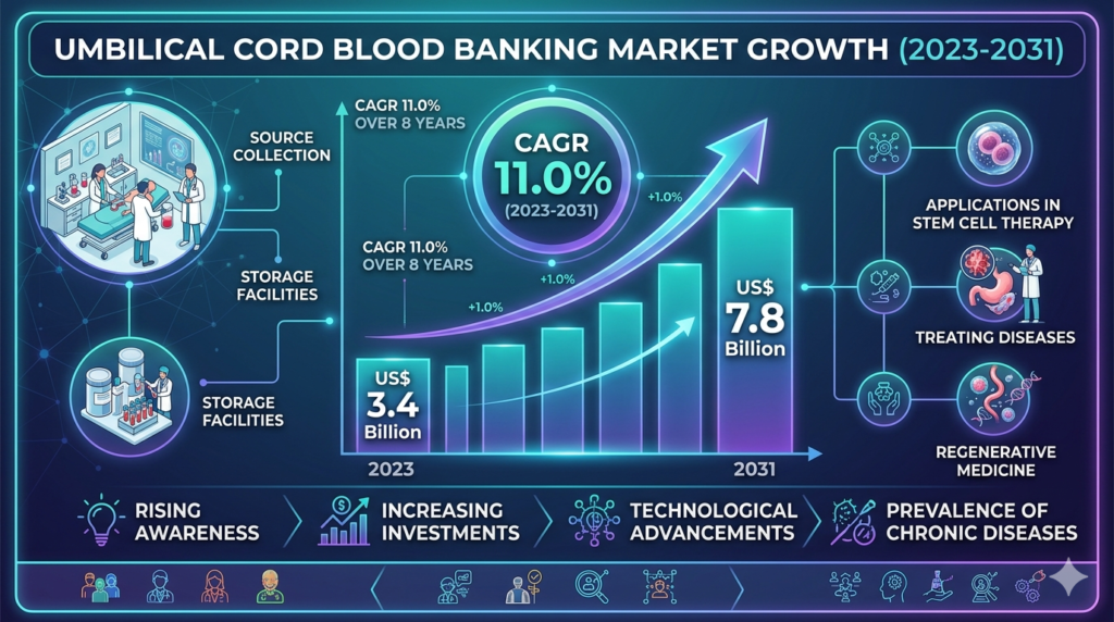 Umbilical Cord Blood Banking Market Forecast: Key Drivers Accelerating Growth to 2031