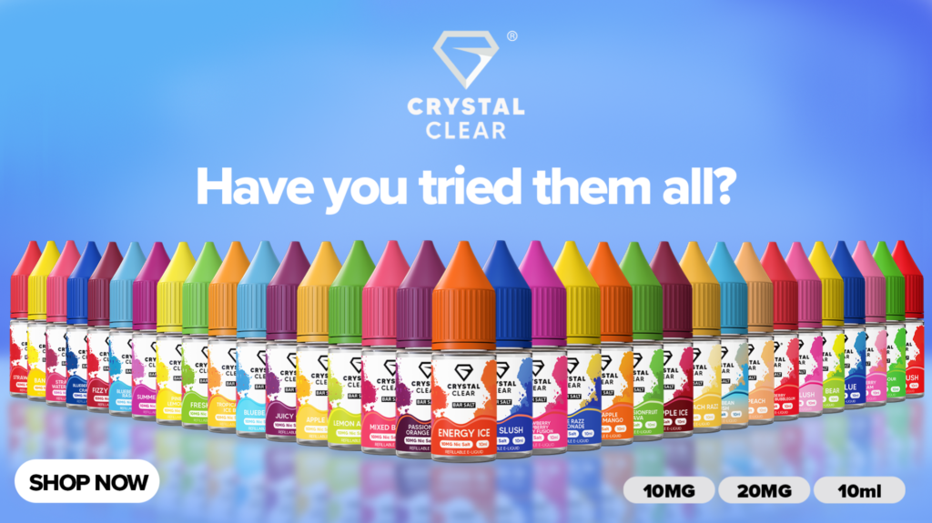 Crystal Clear Bar Nic Salts – Buy 1 Get 1 Free at E-Sheesh UK