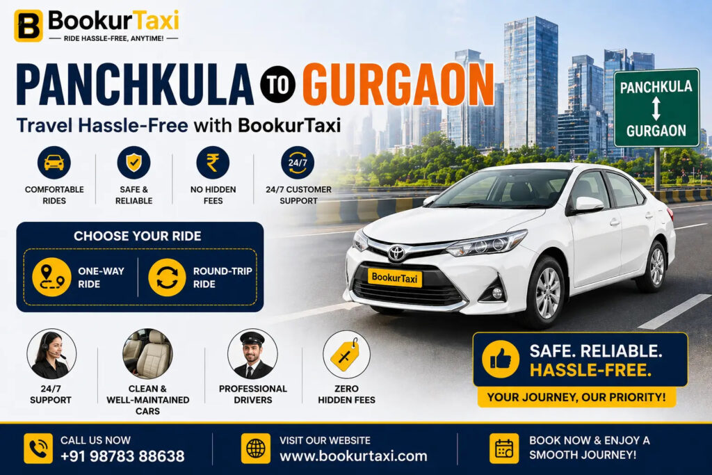 Panchkula to Gurgaon Taxi – Easy Online Cab Booking At Bookurtaxi