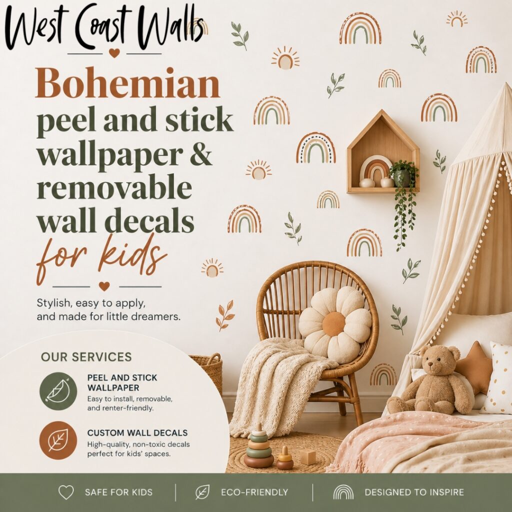 Easy Wall Makeover with Removable Wallpaper and Decals