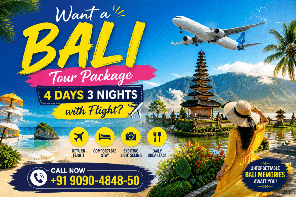 Want a Bali Tour Package 4 Days 3 Nights with Flight?