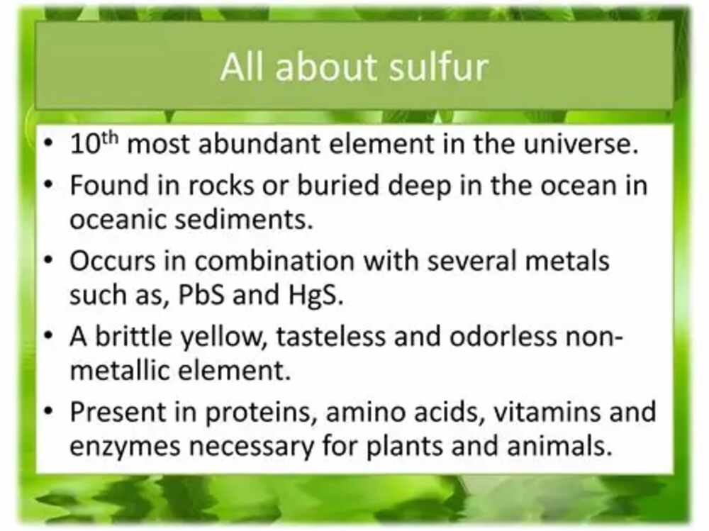 The Science Behind Sulfur: Properties and Characteristics