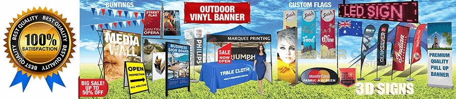 Modern Event Branding with Feather Flags, Round Table Cloth, and Backdrop Displays