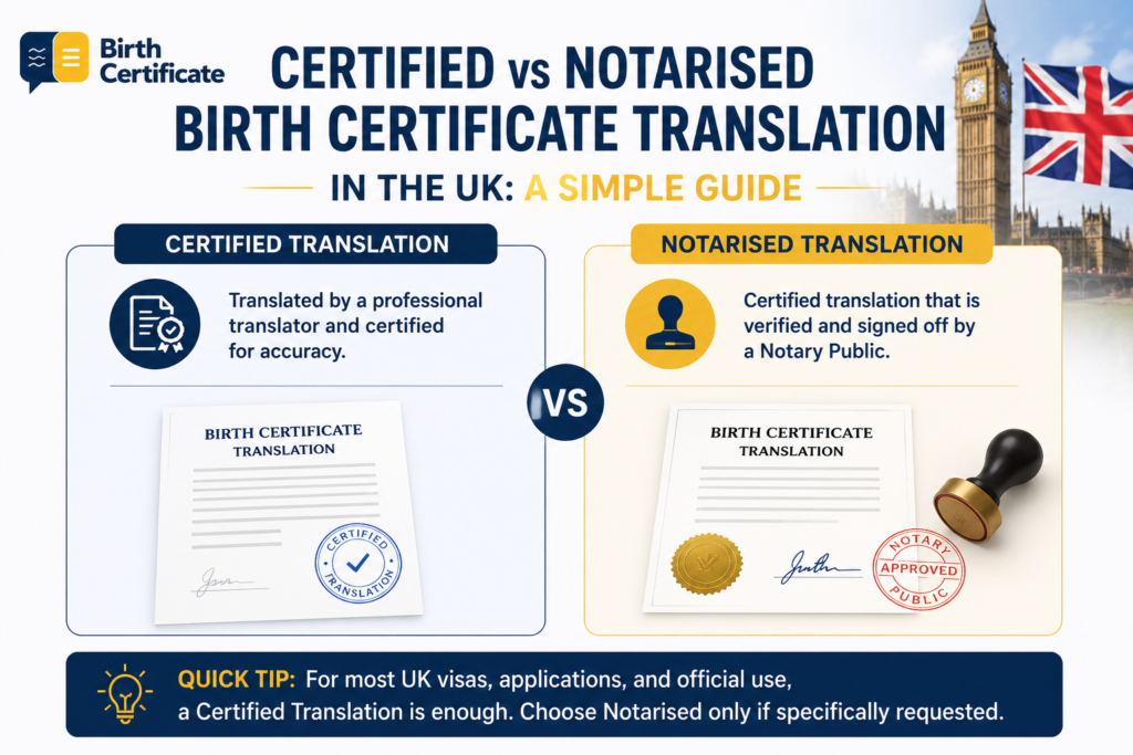 Polish to English Birth Certificate Translation for UK Visas & Passports