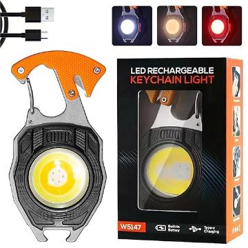 Keychain LED Flashlights Rechargeable  7 Light Modes with Lighter
