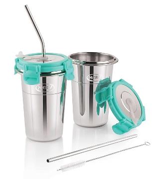 Stainless Steel Tumbler 400ml – Durable, Leakproof & Portable Sippy Cups with Lids, 