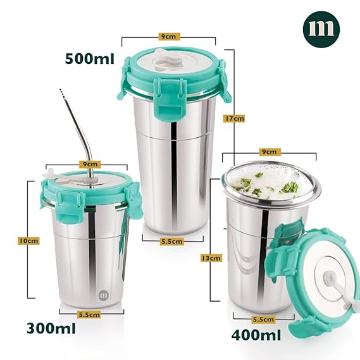 Stainless Steel Tumbler 600ml – Durable, Leakproof & Portable Sippy Cups with Lids, 