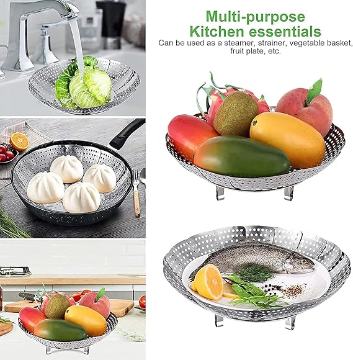 Stainless Steel Multipurpose  Foldable  Steamer (23 CM)