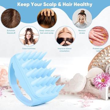 Scalp Massager Shampoo Brush with Soft Silicone Bristles