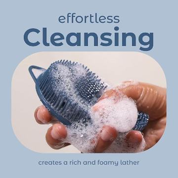 Silicone Bath Scrubber Body Brush with Soft Bristles mango shape