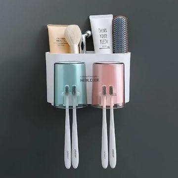 Wall Mounted Tooth Brush & Paste Holder for Bathroom Multi. 2 com.