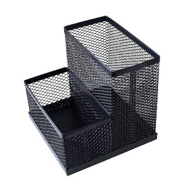 Metal Mesh Pen Stand Desk Organizer (2 Compartment)