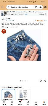 Butterfly Jeans Button Silver