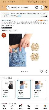 Golden Ring Flower Jeans Button