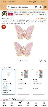 Butterfly Jeans Button Pink