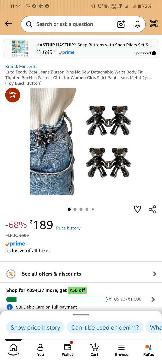Black Cartoon Jeans Button