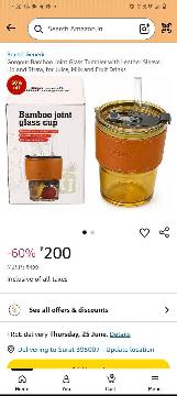 Bamboo Joint Glass Cup gold