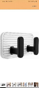 Pack of 2 Self Adhesive Wall Hooks Black