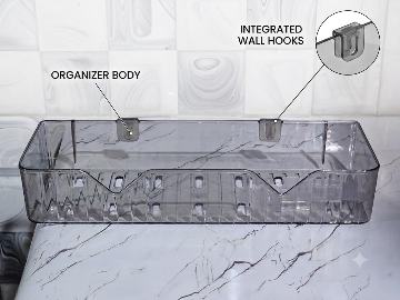 Premium Wall-Mounted Transparent Storage Organizer Shelf for Kitchen & Bathroom