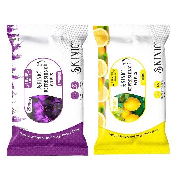 Refreshing Wet Wipes – 25 Wipes Each of Lemon, Lavender