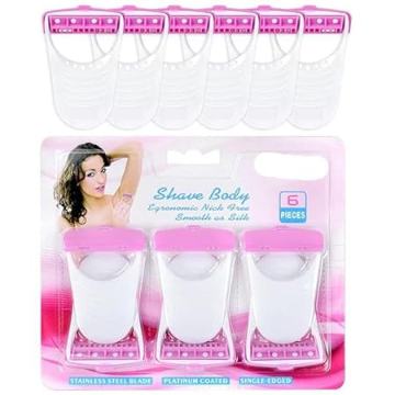Women's Disposable Plastic Hair Razor 6pc