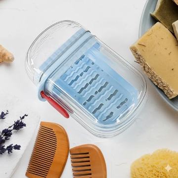 Multifunctional Soap Box with Drain Tray and Lock Clip