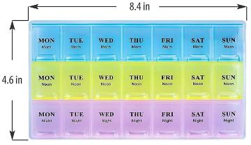 Pill Medicine Organizer Reminder Storage Box for 7 Days, 3 Layer