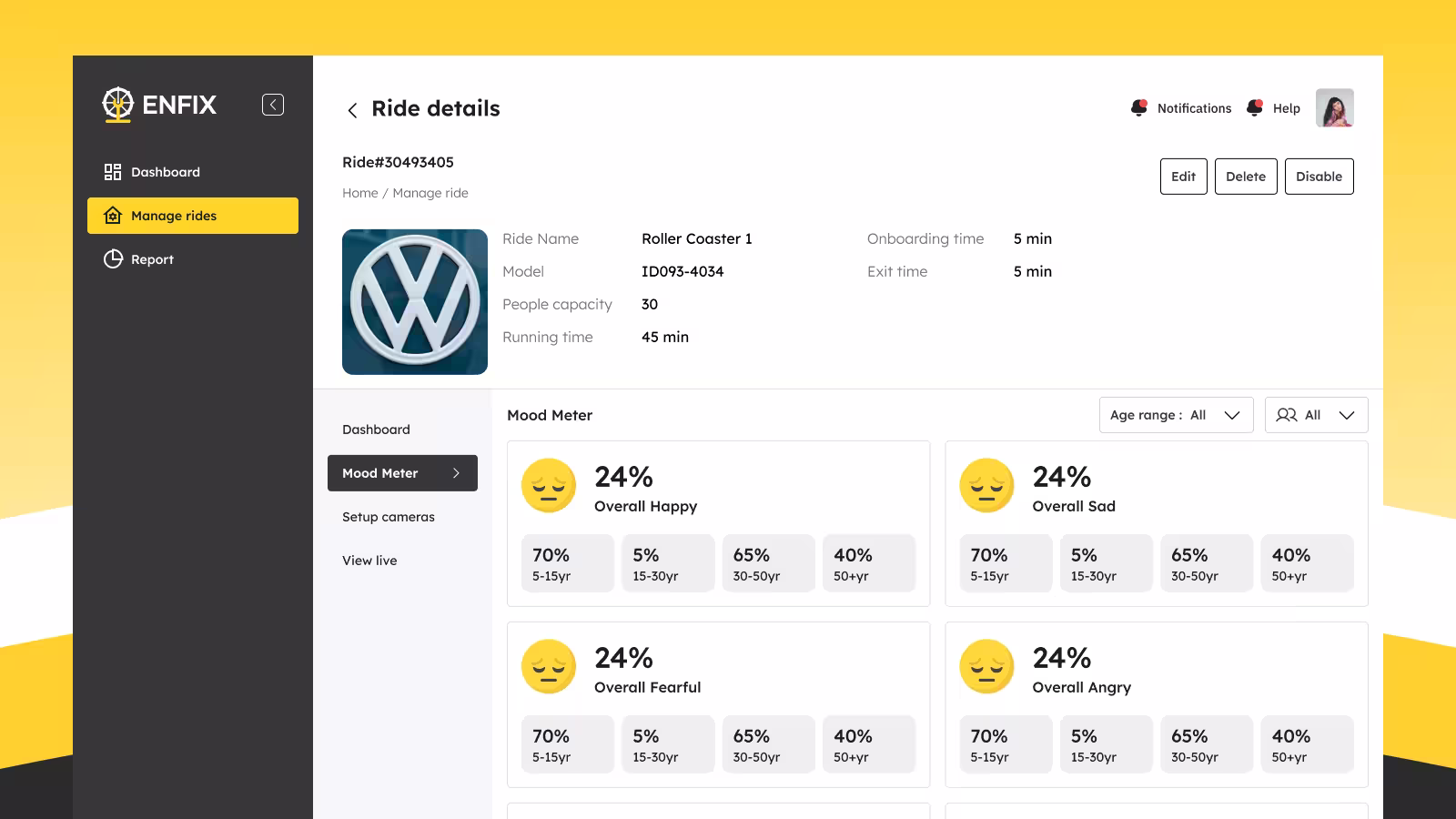 Enfix app screens