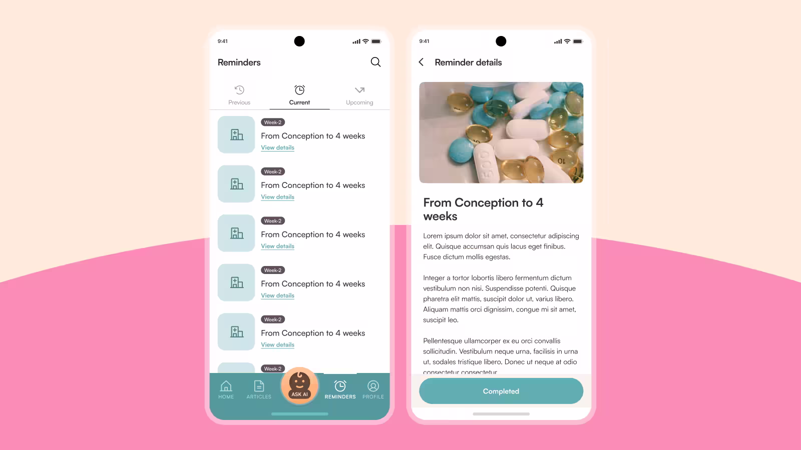 Bump2tots app screens