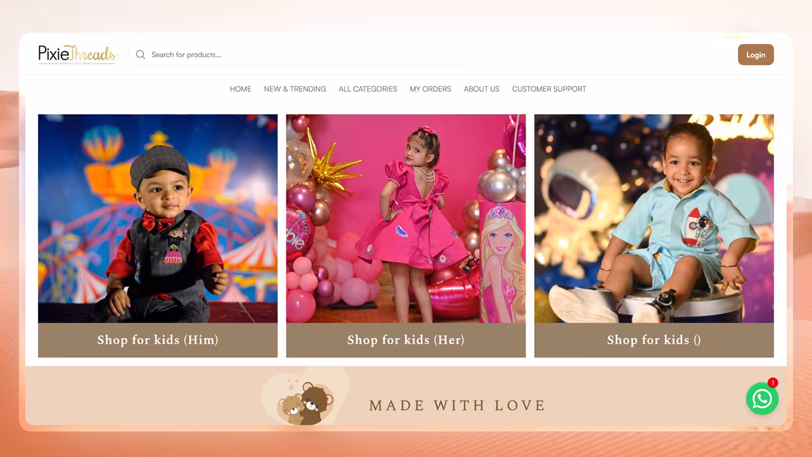 Pixiethreads app screens