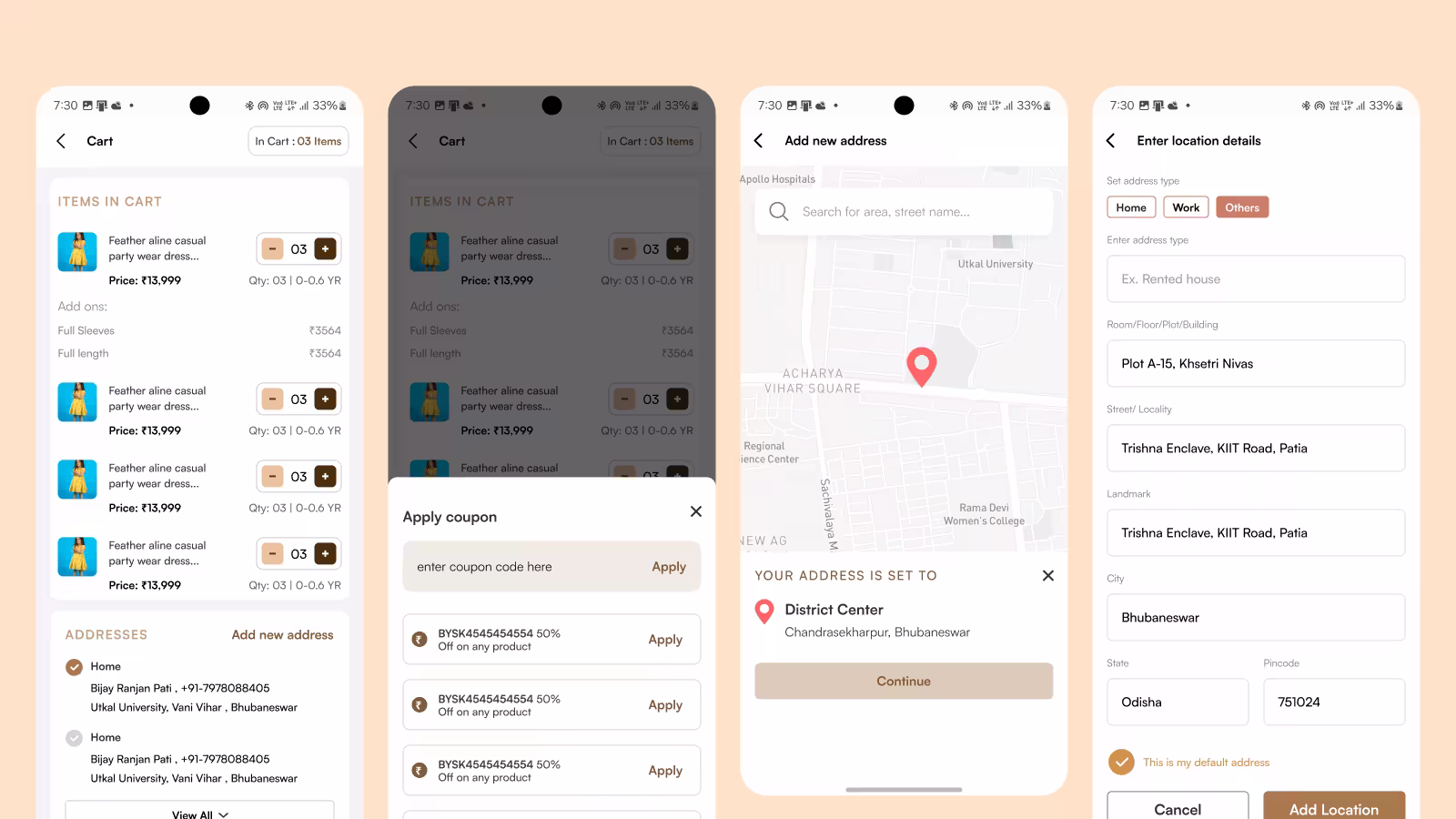 Pixiethreads app screens