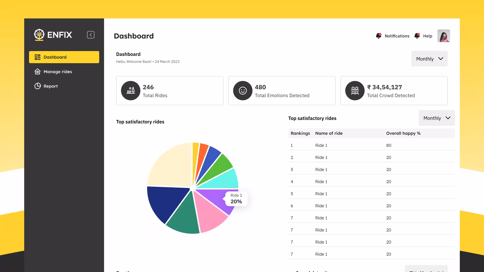 Enfix app screens