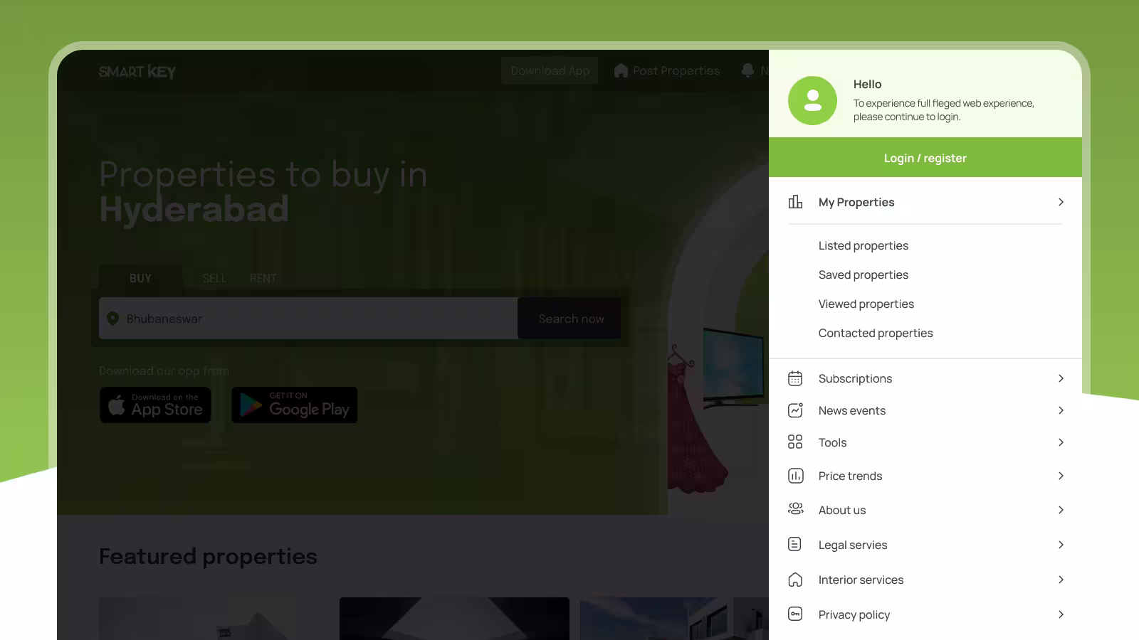 Smartkey feature screenshots
