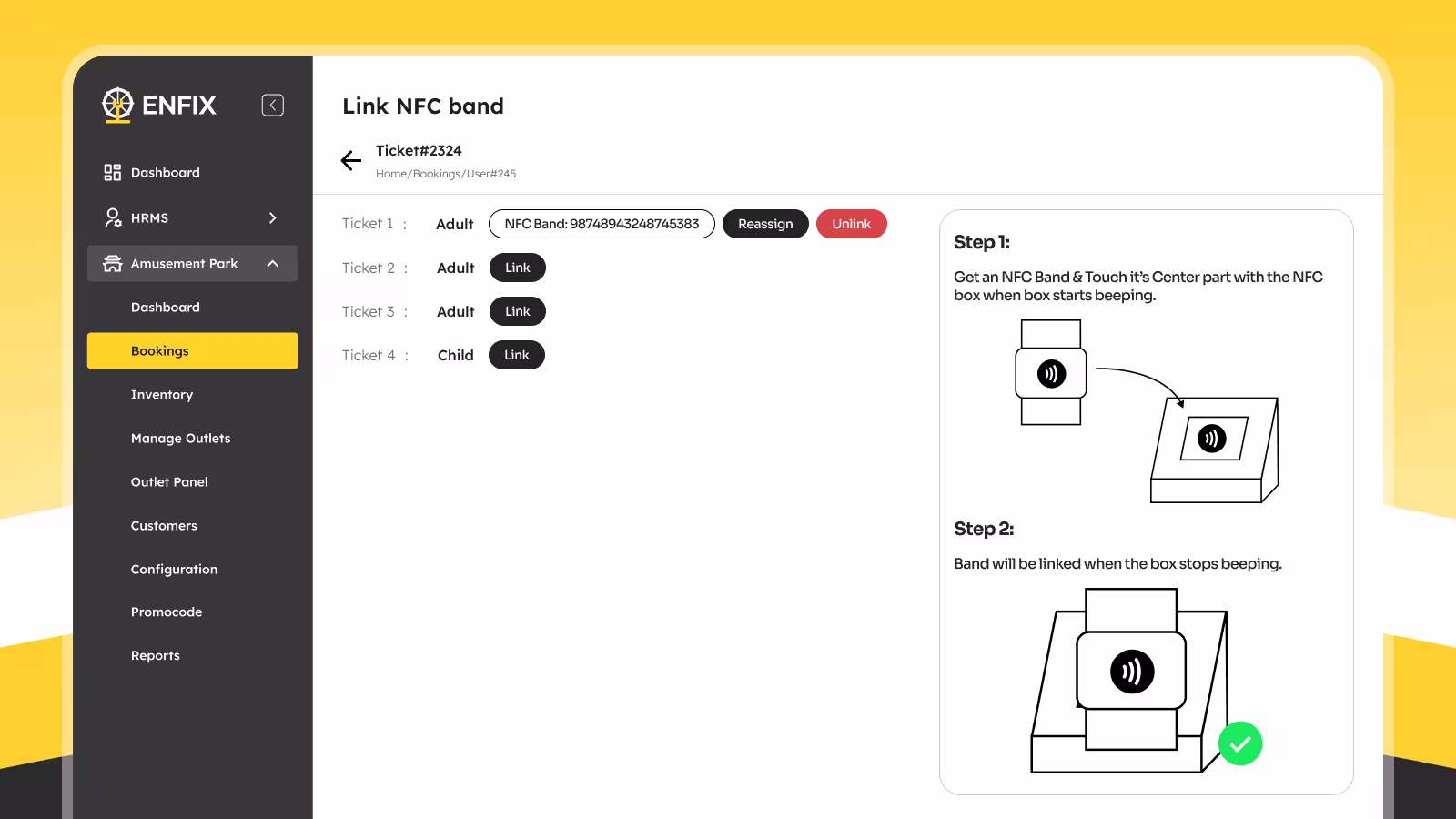 Enfix app screens