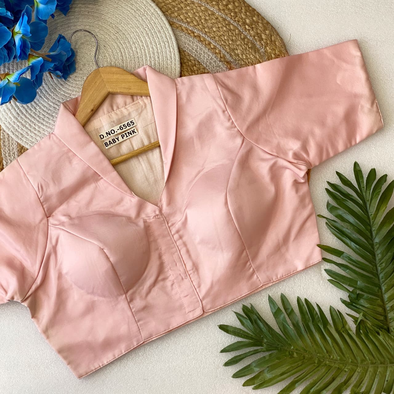 Designer Plain Collar Neck Blouse (6565)