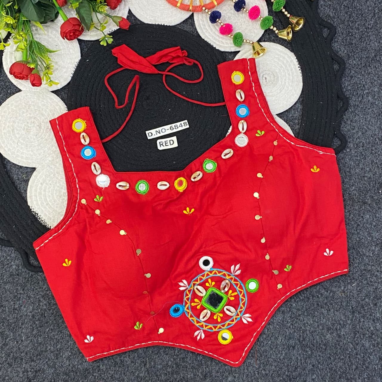 Navaratri Mirror Work Croptop (BL6848)